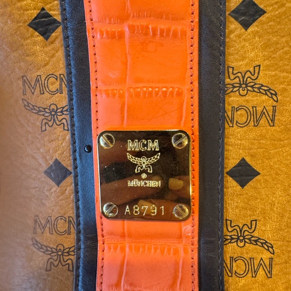 MCM Tan and Orange Women's Tote Bag w/pouch - Picture 2 of 5